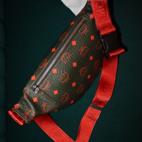 NEW MCM Skyoptic Visetos Small Fursten Belt Bag Diamond Cognac - Picture 7 of 10